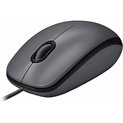 LOGITECH M100 Mouse full size right and left-handed optical 3 buttons wired USB black