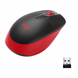 LOGITECH M190 Mouse optical 3 buttons wireless USB wireless receiver red