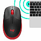 LOGITECH M190 Mouse optical 3 buttons wireless USB wireless receiver red