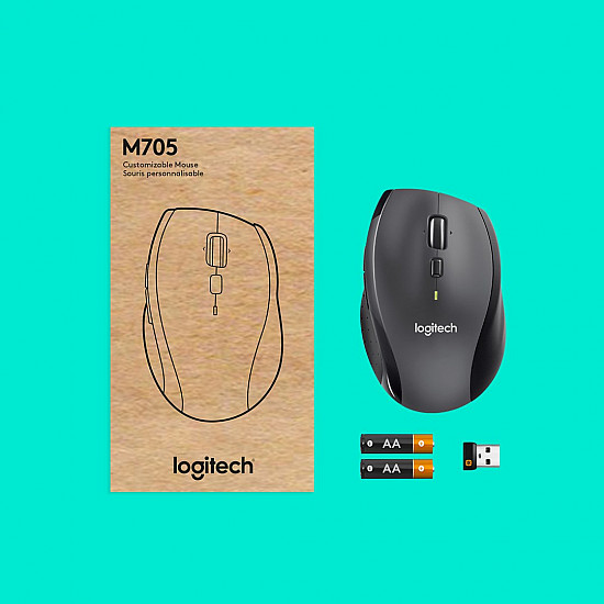LOGITECH Marathon M705 Mouse right-handed laser wireless 2.4 GHz USB wireless receiver