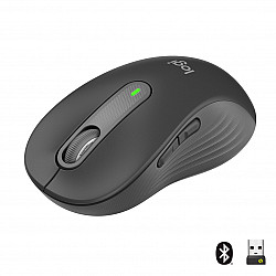 LOGITECH Signature M650 L Mouse large size optical 5 buttons wireless Bluetooth 2.4 GHz Bolt USB receiver graphite