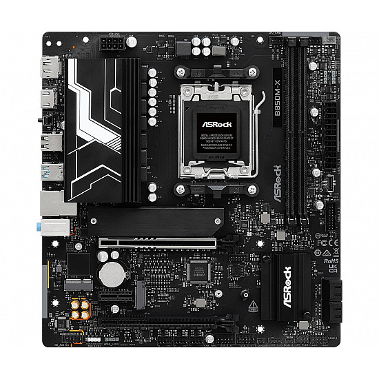ASRock B850M-X R2.0 - Motherboard - micro ATX - Socket AM5 - AMD B850 Chipsatz - USB-C 3.2 Gen 1, USB 3.2 Gen 1 - 2.5 Gigabit LAN - Onboard-Grafik (CPU erforderlich)