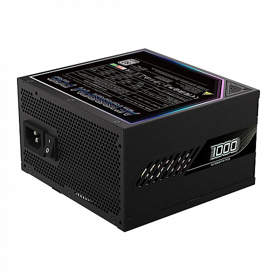 GIGABYTE AORUS ELITE GP AE1000PM PG5 maitinimo blokas su 1000W, 80 PLUS Platinum, aktyvus PFC 2025