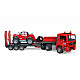 Auto MAN TGA with low-bed semitrailer and telehandler Manitou MLT 633 Bruder