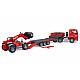 Auto MAN TGA with low-bed semitrailer and telehandler Manitou MLT 633 Bruder