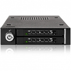 Wechselrahmen ICY-Dock MB992SK-B Alu SATA BLACK 2x 2.5 SATA in 3.5 Schacht