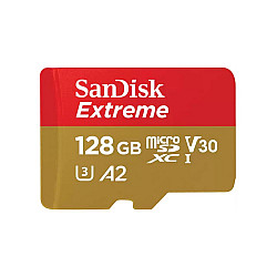 SanDisk Extreme microSDXC 128GB + SD Adapter + 1 year RescuePRO Deluxe up to 190MB/s & 90MB/s Read/Write speeds A2 C10 V30 UHS-I U3