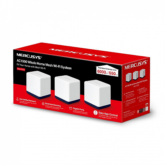 AC1900 Whole Home Mesh Wi-Fi System Halo H50G (3-Pack) 802.11ac 1300+600 Mbit/s Ethernet LAN (RJ-45) ports 3 Mesh Support Yes MU-MiMO Yes No mobile broadband
