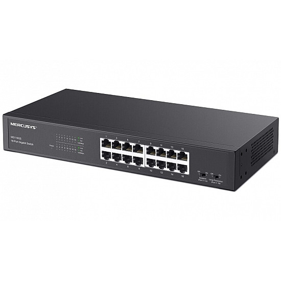 16-Port Gigabit Desktop/Rackmount Switch PORT: 16× Gigabit RJ45 Ports MS116GS