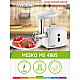 Mesko MS 4805 Meat mincer, Power 600W, Bowl, Middle size sieve, Mince sieve, Poppy sieve, Plunger, Sausage filler Mesko Mesko MS 4805 White Middle size sieve, mince sieve, poppy sieve, plunger, sausage filler, kibbe attachment
