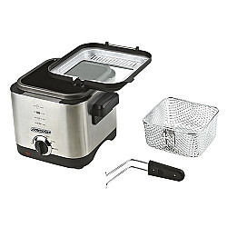 Mesko Home MS 4910 fryer Single 1.5 L Stand-alone 900 W Deep fryer Black, Satin steel
