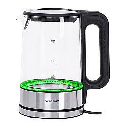 Mesko Kettle MS 1301b Electric 1850 W 1.7 L Glass/Stainless steel 360° rotational base Black