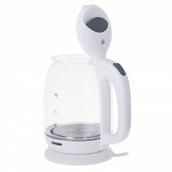 Mesko Kettle MS 1302w Electric 2200 W 1.7 L Glass 360° rotational base White