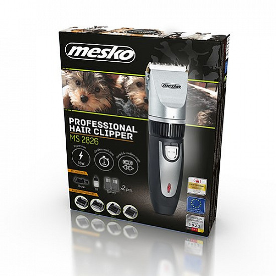 Mesko Hair clipper for pets MS 2826 Corded/ Cordless Black/Silver