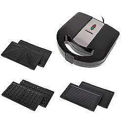 Mesko Sandwich maker 3 in 1 MS 3045 750 W Number of plates 3 Number of pastry 2 Black/Silver