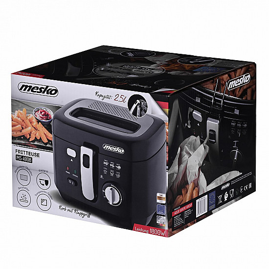 Mesko Deep fryer MS 4908 Power 1800 W Capacity 2.5 L Black