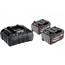 685050000, Battery and charger set, Li-Ion , 4 Ah, 18 V, Metabo, 2 pieces