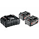 685050000, Battery and charger set, Li-Ion , 4 Ah, 18 V, Metabo, 2 pieces