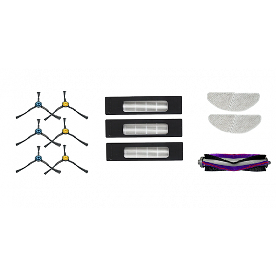 Midea Spare Parts Kit: 6x Side Brush, 1x Main Brush, 3x HEPA Filter, 2x Mopping Cloth for M7Pro/S8+