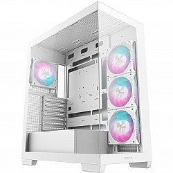 DEEPCOOL CG580 4F - ATX - 4x120mm ARGB fans - 2xUSB 3.0 - panoramic - tempered glass - white