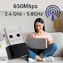 Ultraszybki bezprzewodowy mini adapter USB Wi-Fi standard AC 650Mbps