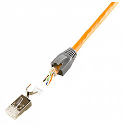 LogiLink Netzwerkanschluss - RJ-45 (M) - abgeschirmt - 8 mm - CAT 7a (Packung mit 10)