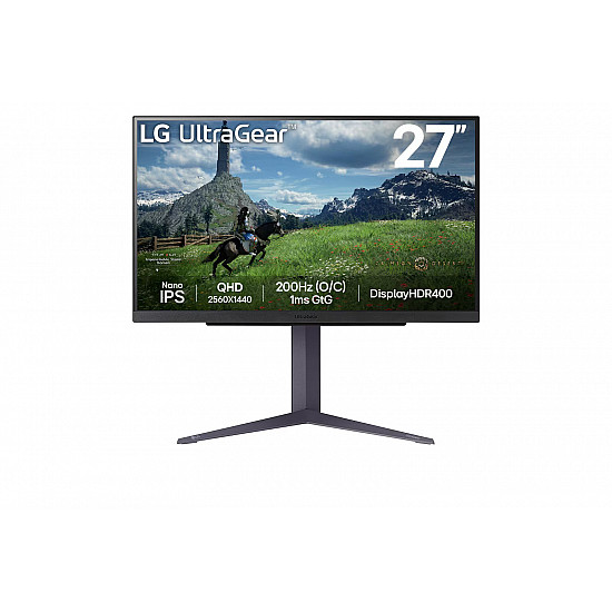 LCD Monitor LG 27 Panel IPS 2560x1440 16:9 180Hz 1 ms Pivot Height adjustable Tilt Color Black 27GS85Q-B