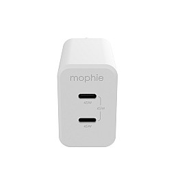 MOPHIE ACCESSORIES WALL ADAPTER USBC PD DUAL 45W GAN WHITEEU 2XU