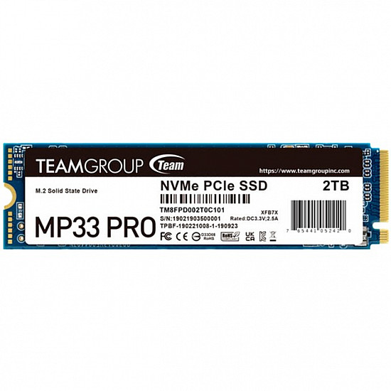 Team Group MP33 Pro - SSD - 2 TB - intern - M.2 2280 - PCIe 3.0 x4 (NVMe)