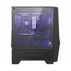 MSI MAG FORGE 100M Mid Tower Gaming Computer Case 'Black, 2x 120mm ARGB PWM Fan, 1x 120mm Fan, 1-6 ARGB Hub, Mystic Light Sync, Tempered Glass Panel, ATX, mATX, mini-ITX'