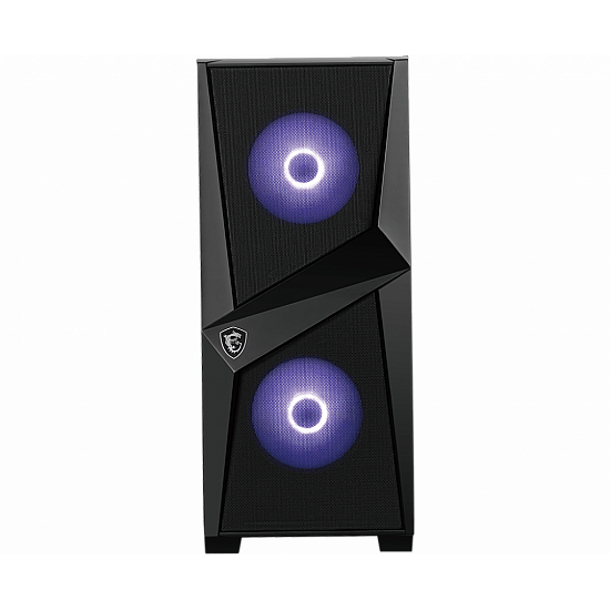 MSI MAG FORGE 100M Mid Tower Gaming Computer Case 'Black, 2x 120mm ARGB PWM Fan, 1x 120mm Fan, 1-6 ARGB Hub, Mystic Light Sync, Tempered Glass Panel, ATX, mATX, mini-ITX'