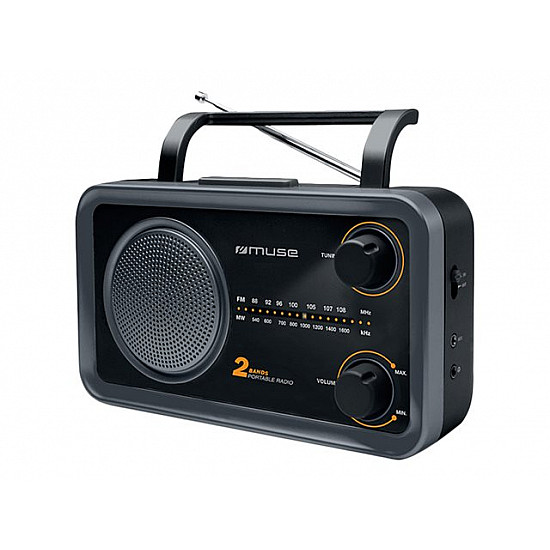 Muse 2-bands portable radio M-06DS AUX in Grey
