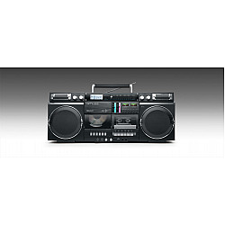 Muse M-380 GB Portable Bluetooth Radio CD Cassette Recorder AUX in Black Bluetooth