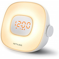 Muse Light Clock Radio ML-198CR Alarm function AUX in White