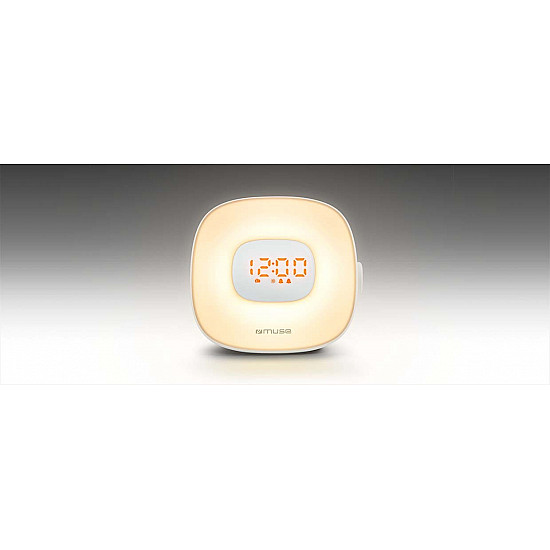 Muse Light Clock Radio ML-198CR Alarm function AUX in White