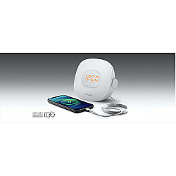 Muse Light Clock Radio ML-198CR Alarm function AUX in White