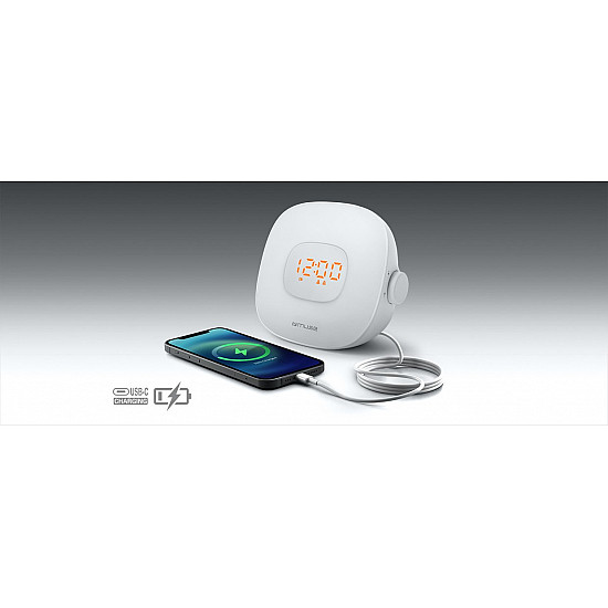 Muse Light Clock Radio ML-198CR Alarm function AUX in White