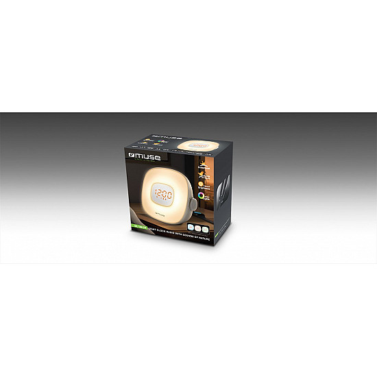 Muse Light Clock Radio ML-198CR Alarm function AUX in White