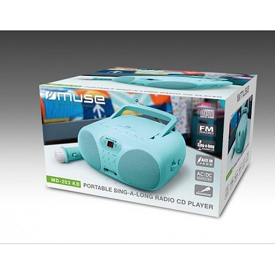 Muse Portable Sing-A-Long Radio CD Player MD-203 KB AUX in CD player FM radio