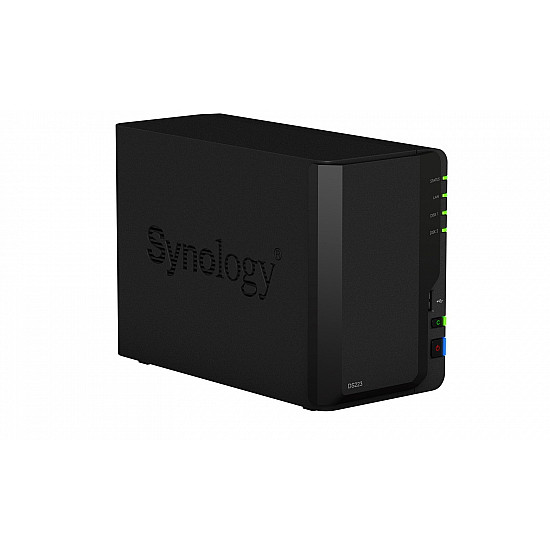 Synology DS223 Up to 2 HDD/SSD Hot-Swap Realtek RTD1619B Processor frequency 1.7 GHz 2 GB DDR4