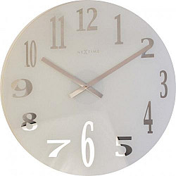 NeXtime klok 2472 Mirror Glass, Ø43 cm, Wall, White