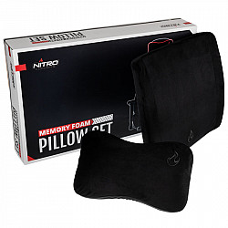 Nitro Concepts Memory Foam Pillow Set Black/Black - foam cushion set