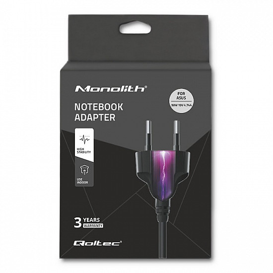 Zasilacz Qoltec 50071.90W do notebooka Asus (19 V; 4 74 A; 90W; 5.5 mm x 2.5 mm)