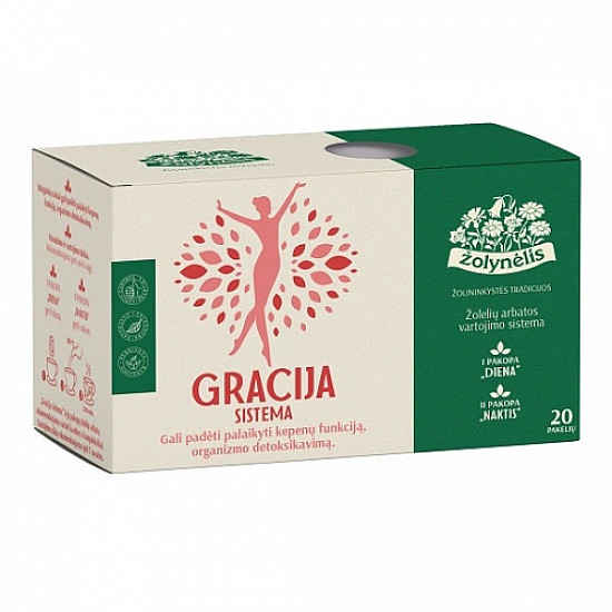 Žolynėlis herbal tea Gracija System (Burning and Cleaning), 40g (20x2g)