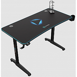 Onex | Gaming Desk w/Cup holder, headset hook, Gamepad holder, Full coverage mouse pad | GD1200H | Black