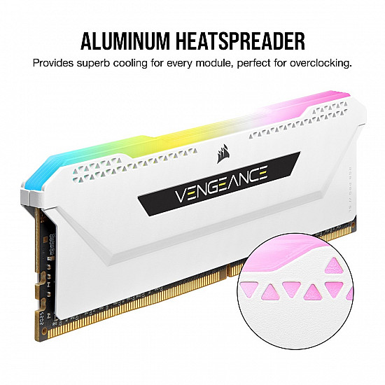 Corsair Vengeance RGB PRO SL operatyvinė atmintis su 32GB, 3200MHz, balta 2025
