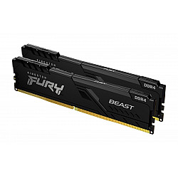 Operatyvinė atmintis Kingston Fury Beast 32GB (2x16GB) DDR4 3600MHz CL18, Juoda