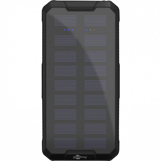 Outdoor Schnelllade-Powerbank 20.000 mAh mit Solar schwarz, USB-C PD, QC 3.0
