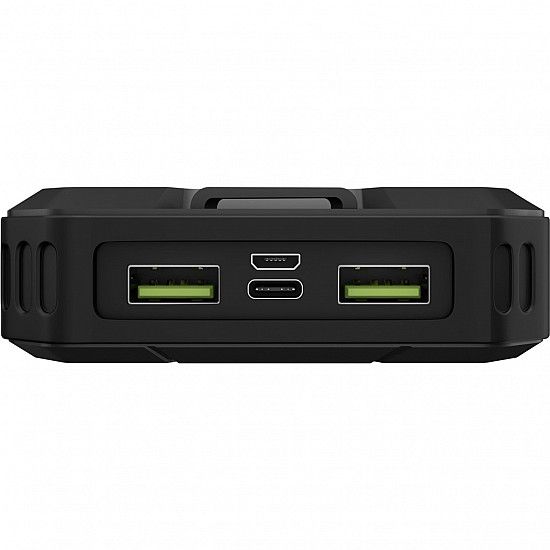 Outdoor Schnelllade-Powerbank 20.000 mAh mit Solar schwarz, USB-C PD, QC 3.0