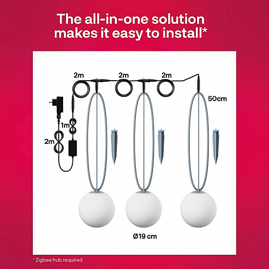 Outdoor Smart Globe Light Color 3er-Pack, LED-Leuchte ersetzt 33 Watt